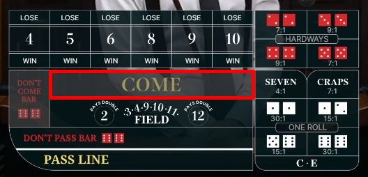 クラップス ルール（賭け方の種類）